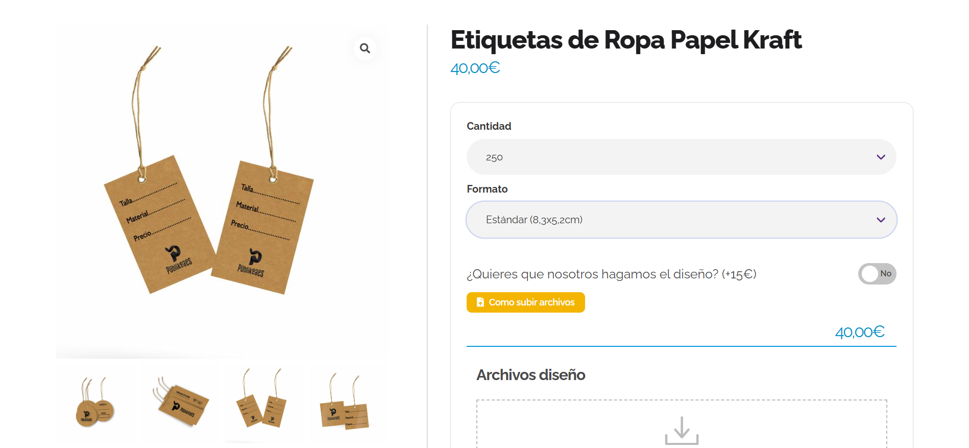 Etiquetas de Ropa Papel Kraft
