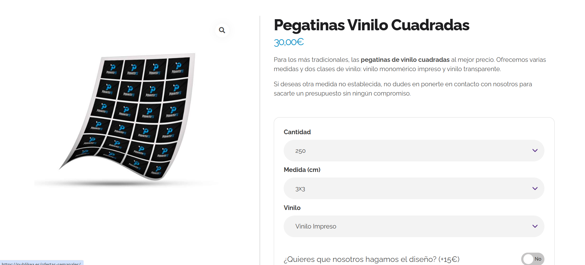 Pegatinas Vinilo Cuadradas