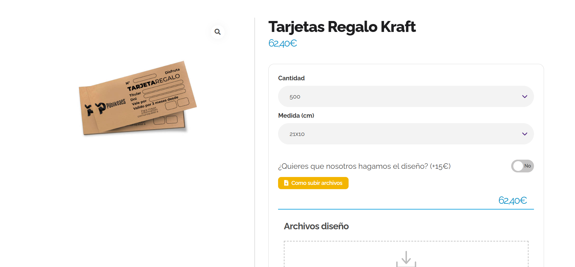 Tarjetas Regalo Kraft