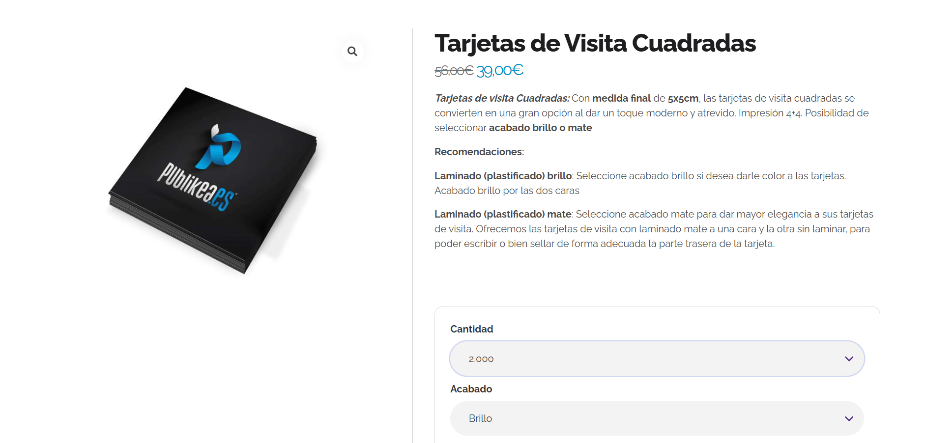 Tarjetas de Visita Cuadradas