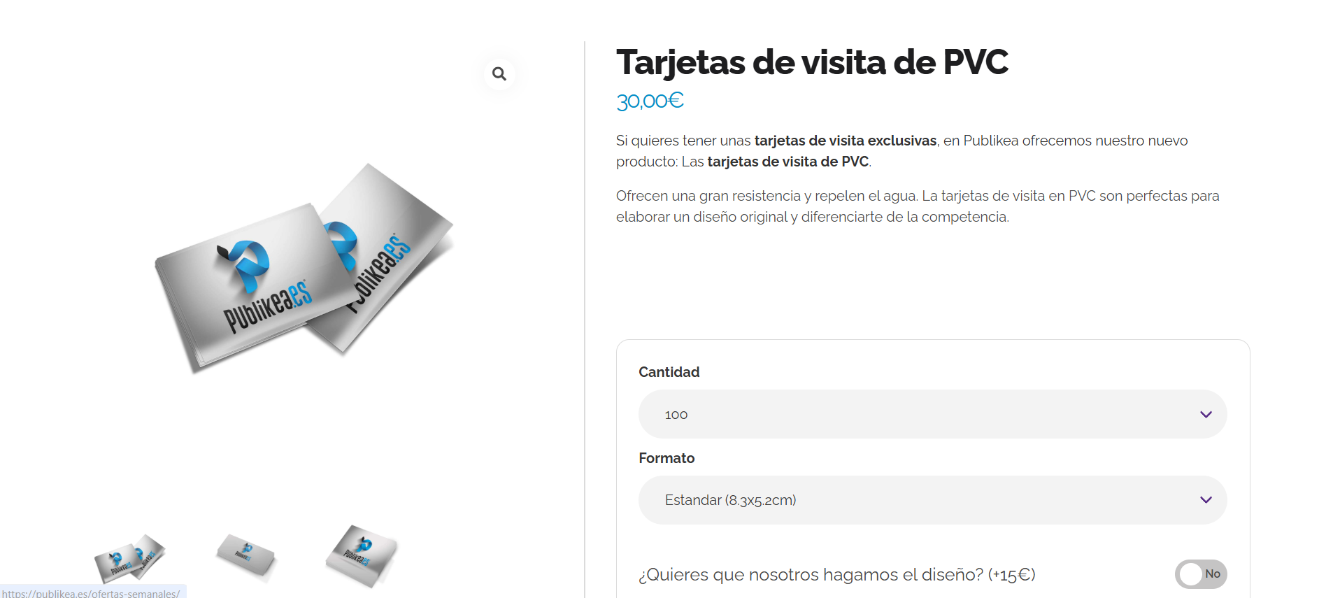 Tarjetas de visita de PVC